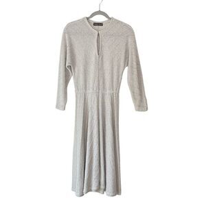 Vintage 70's Ronnie Heller Knit A Line Linen Yarn Keyhole Dress sz. 6-8 #EE